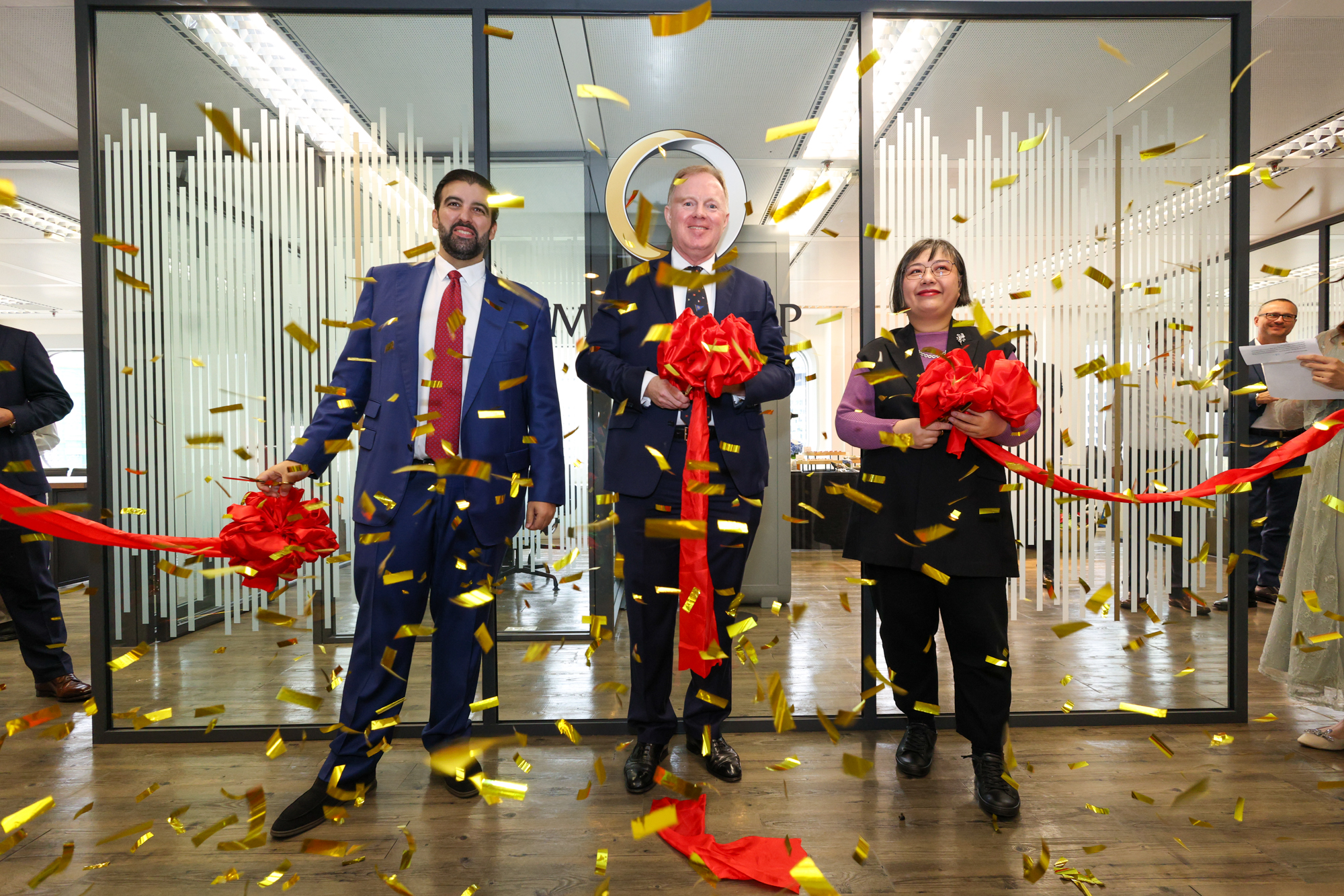 Ribbon Cutting (from left to right): Mr. Omar Liess, Chief Commercial Officer of MKS PAMP SA; Mr. James Emmett, CEO of MKS PAMP SA; and Ms. Angelica Leung, Head of Consumer Products at InvestHK.